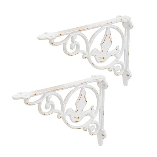 Sungmor White 9.2 Inch Cast Iron Brackets for Shelves