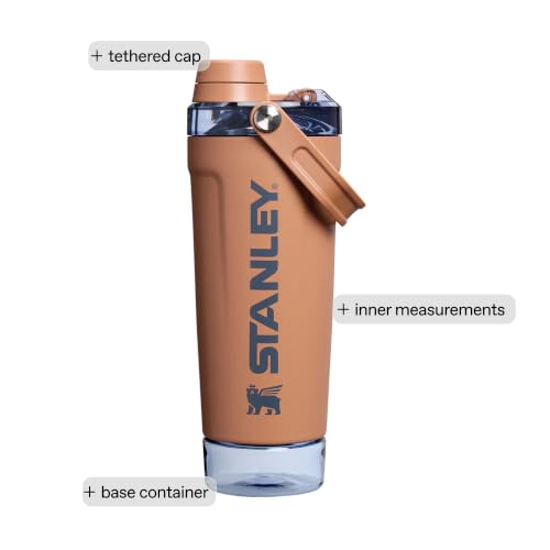 Image of STANLEY Vitalize Shaker Bottle, 20 oz, Hot Pink | Leakproof Shaker Bottle | Fast-Flow Spout | Removable Strainer | Easy-Grip Handle | Base Container | Double-Wall Insulation