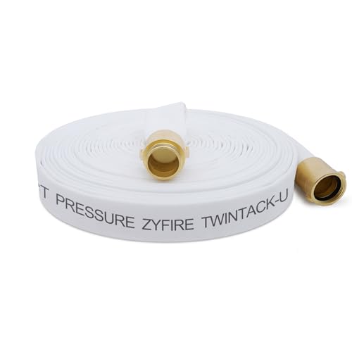 ZYfire Fire Hose –2" ID x 100 FT Double Jacket TPU Firefighter Hose with M x F NST/NH Brass Couplings 1200 PSI Burst Pressure Lightweight for Firefighting & Residential Use by ZYfire - Used condition - US$197.50