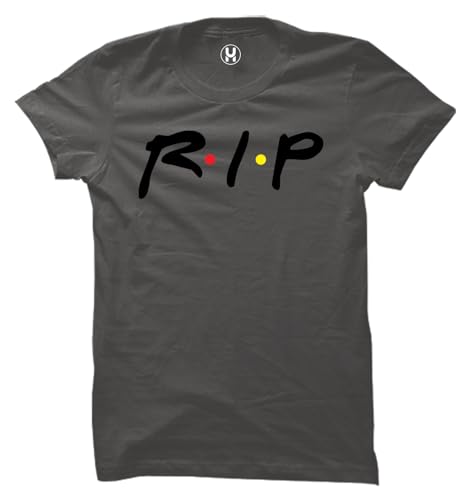 R.I.P. - Rest in Peace TV Show Sitcom Actor Ladies T-Shirt (Charcoal, Large)