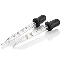 Pipette - (2er Pack) Gebogene und gerade Spitze kalibrierte Medizinpipette aus Glas für Medikamente oder ätherische Öle Pipette für genaue, einfache Dosierung und Messung (1 mL Kapazität)