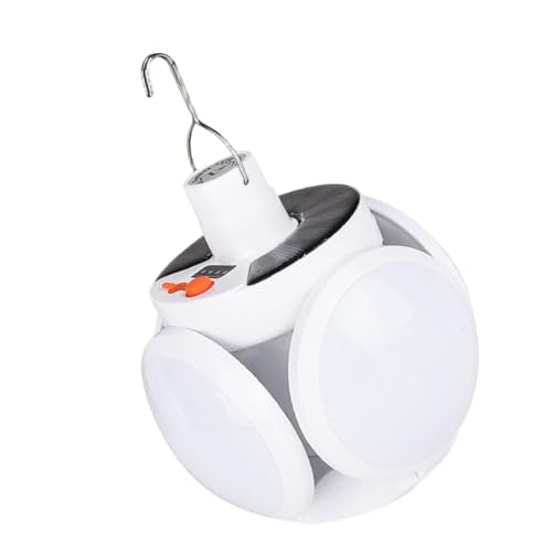 FOYTOKI Lámpara Solar LED Recargable Portátil para Camping, Luz Nocturna para Exteriores, Bombilla Plegable Compacta para Tienda de Campaña, Luz de Emergencia para Senderismo y