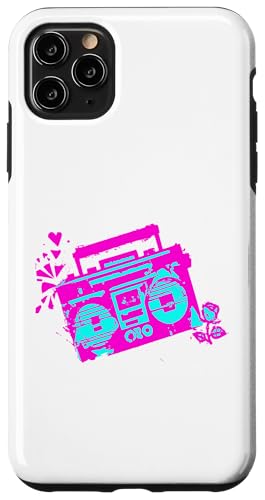 Retro 80s 90s Boom-box Vintage Cassette Player Graphic Tee �X�}�z�P�[�X iPhone 11 Pro Max �p
