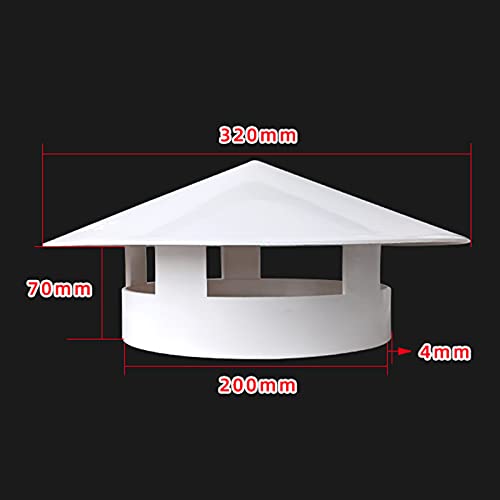 Kesimo Chimney Cowl Cap Chimney Flue Cowl Pvc Rain Cover Protector Cap Pot Rain And Snow Cover Pot, Flue Protector For Pipefit,200Mm #TOP3