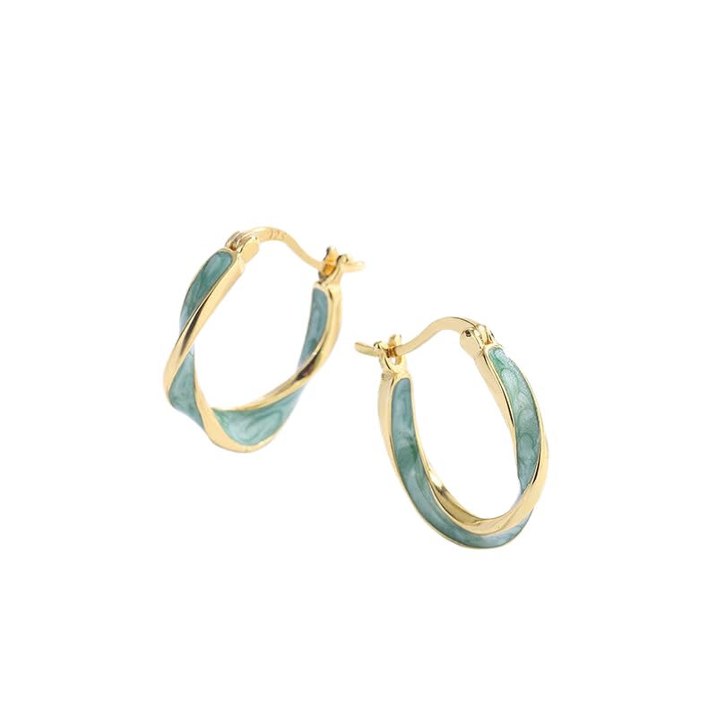 Boucles d'oreilles créoles femmes et filles avec design distorsion à la mode