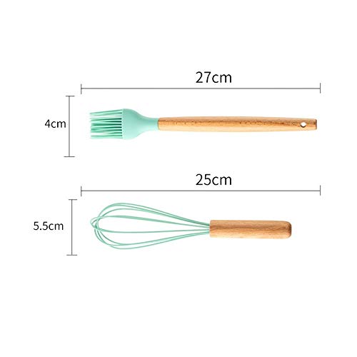 Set di Strumenti da Cucina Pinze per tornitura in Silicone Premium Spatola Cucchiaio da zuppa Pala Antiaderente Pennello per Olio Attrezzo da Cucina