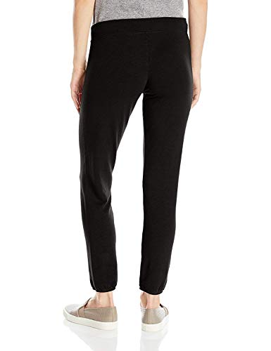 Monrow Women's Supersoft Sweatpants, Casual Straight Leg Cut, Adjustable Drawstring & Banded Ankles, Black, Large #TOP1