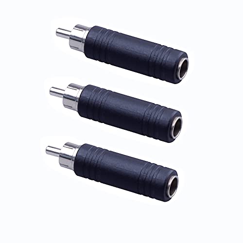 Adaptador 6.35mm a RCA Plug macho a jack mono hembra 3 unidades miniatura 1