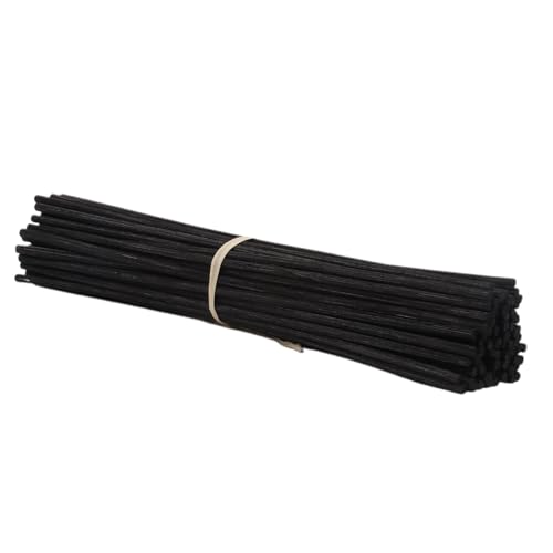 YAWYO Lot de 50 Bâtonnets Diffuseurs de Parfum, 30cm Tiges de Rechange Longues pour Huiles Essentielles et Diffuseur à Roseaux, Noir