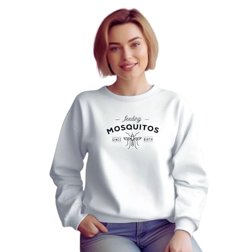 Feeding Mosquitos Since Birth Printed Unisex Softstyle Sweatshirt White