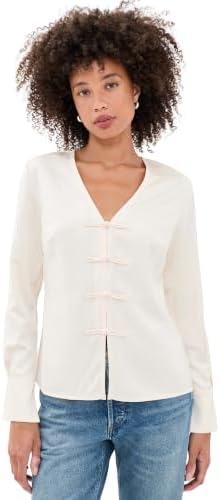 ALIGNE Women's Saffron Blouse, Ivory, 12