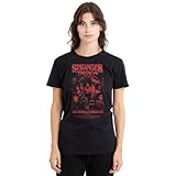 Stranger Things Mindflayer Group Horror Movie Poster Ladies T Shirt, Black, XX-Large