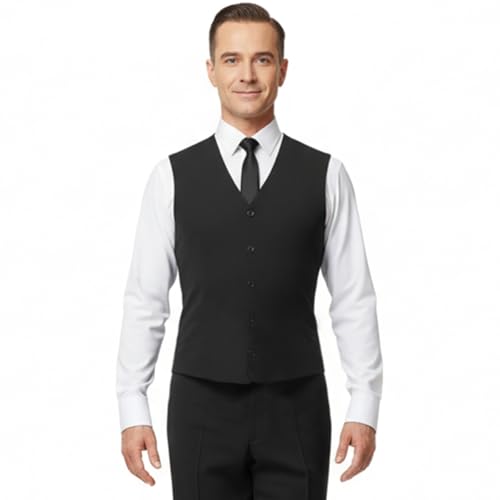 Chaleco de danza para hombre Ready4Dance ropa de baile de salón negra 4XL