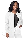 Sivvan Scrubs for Women - Front Snap Warm - Up Jacket - S8306 - White - M