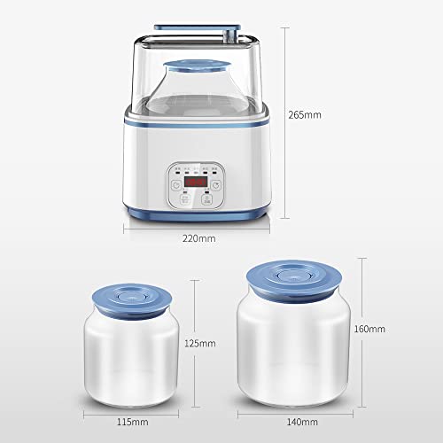 Máquina de iogurte doméstico 2L grande capacidade de vidro tanque duplo máquina de enzimas LED pode