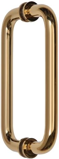 French Gold 8" Back to Back Solid Brass 3/4" Diameter Pull Handles with Metal Washers