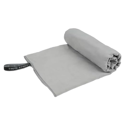 H HANSEL HOME Toalla Gimnasio de Microfibra Gris - Ligera, Compacta, Absorbente, Secado Rápido - Ideal para Gym, Viaje, Piscina, Playa - 39x55cm - Disponible en 4 Tamaños y 3 Colores