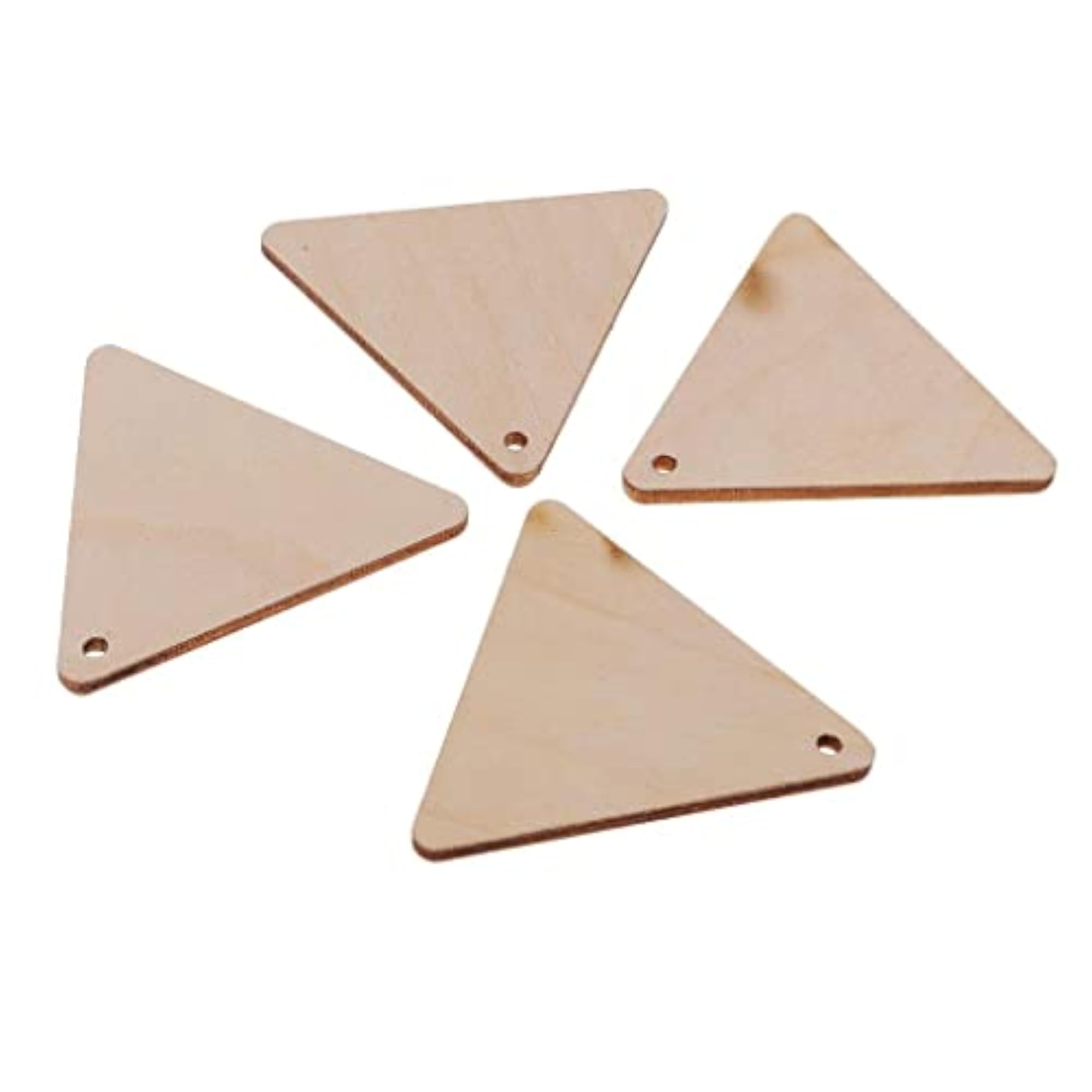 25 Pieces Triangle Shape Unfinished Wood Pieces for Crafts