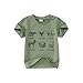 MODNTOGA Baby Boy Farm Shirt Short Sleeve Animals Graphic T-Shirt Kids Boy Cow Tops Toddler Funny Letter Print Tees (Light Green, 2-3 Years)