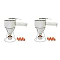 eGenuss Set da 2 Dosatori diimpasto in acciaio inox con maniglia rimovibile + bocchette in silicone + supporto da tavolo con box raccogli impasto + custodia | Imbuto graduato con capacità 1200ml