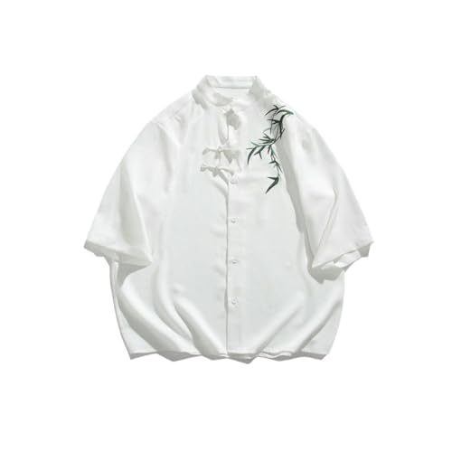 Chemise d'été manches courtes homme broderie chinoise coton