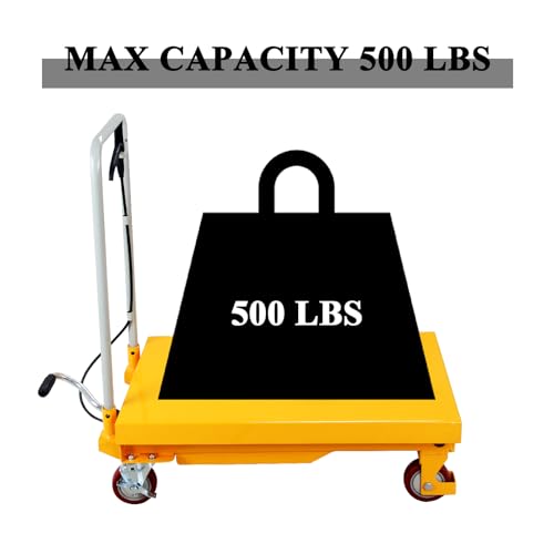 image for Hasopy Hydraulic Scissor 500lbs Capacity Lift Table Cart 28.5