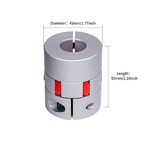 Sinoblu Flexible Coupler, Cnc Stepper Motor Shaft Coupling, Flexible Spider Shaft Coupling, D45Mm X L55Mm 10-19Mm Bore, Engraving Drilling Milling Machine Coupler Connector #TOP1