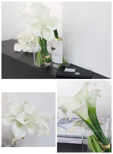 NatureMan 10pcs Artificial Calla Lily Flowers 13" PUTrue Touch FlowerHome Kitchen & Wedding Party Decoration (White) - Image 4