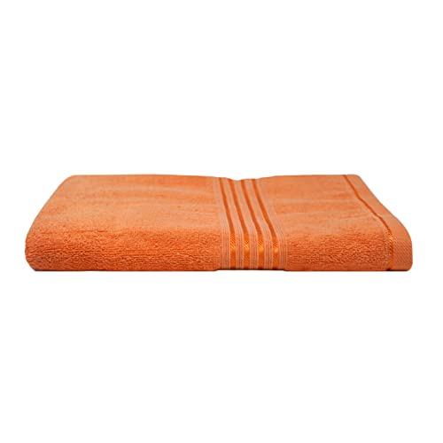 Image of Divine Casa 500 GSM Cotton Towel for Bath Large Size |Super Soft and Super Absorbent Bath Towels for Men & Women - Pack of 1 (140x70 CM, Light Orange)
