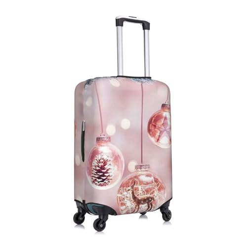 Red Christmas Ball Print Suitcase Cover Luggage Protector Washable Elastic Fashionable Travel Gear Cover3