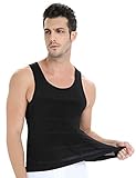 Shaxea Mens Slimming Body Shaper Vest Shirt Tank Top Compression Shirt, Shapewear for Men (XXL, Blac