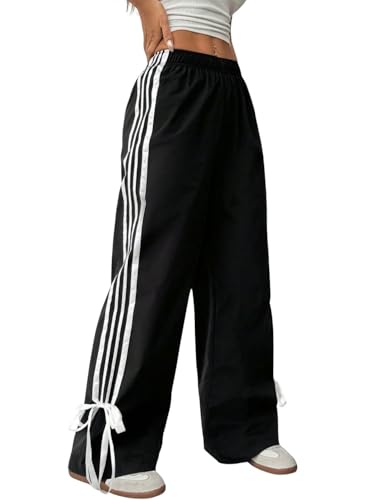 Image of Elasticated Sporty Women Cargo Track Pant with Side Stripes