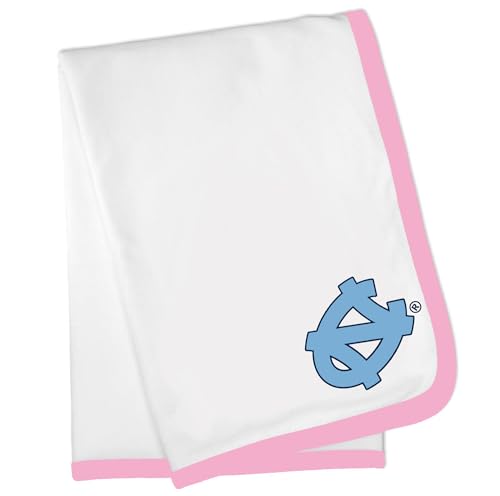 North Carolina UNC Officially Licensed Baby Receiving Blanket - Pink Trim