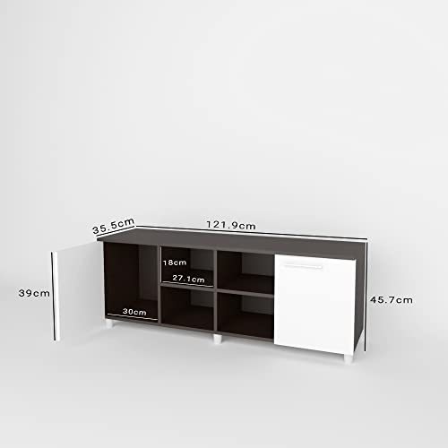 Image of ESTANTERIA Tv Cabinet for Living Room Engineered Wood TV Entertainment Unit Set Top Box Tv Stand Table /TV Cabinet with Shelves for Books & Dcor Display Unit Bed Living Room Upto (Wange-)