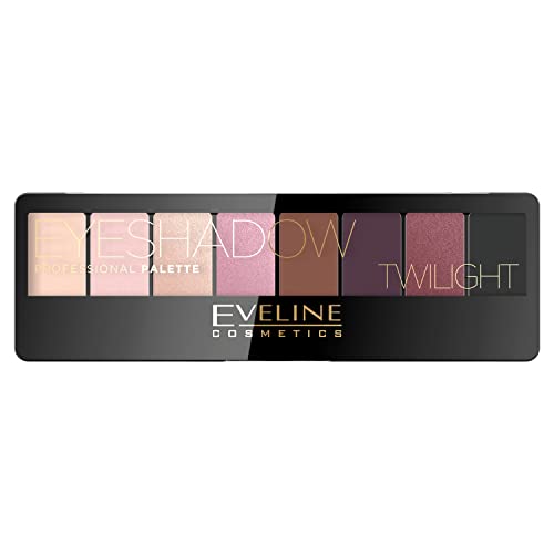 Eveline Cosmetics Professionelle Lidschattenpalette - 8 Farben Twilight Collection fĂĽr Smoky Eye Looks