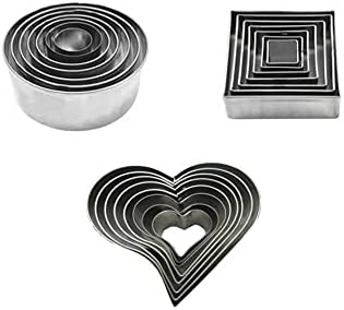 Jogo Cortador Redondo + Quadrado + Coração Para Massas