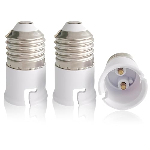 DCJWQ Lot de 3 adaptateurs E27 vers B22, adaptateur de douille de lampe, convertisseur à vis à baïonnette, adaptateur E27 à baïonnette, support d'ampoule