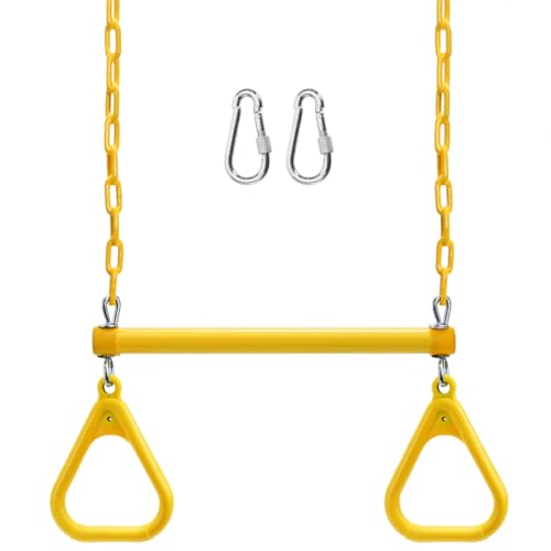 Covzoe Trapeze Swing Bar Rings, 17" Heavy Duty Plastic Coated