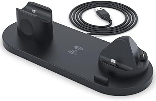 6 in 1 Wireless Charger Charging Dock Station for iPhone 14/13/12/11/Pro/Pro Max/XS Max/XR/X/8, iWatch Ultra/8/7/6/5/4/3/2/SE, AirPods Pro/3/2 Nightstand ModeBLACK