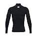 Under Armour Men's HeatGear Armour Mock Long Sleeve T-Shirt, Black (001)/White, Medium