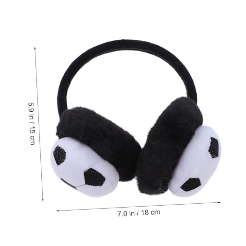 CLISPEED 1pcs Plush Winter Earmuffs for Boys and Girls Warm Ear Covers Cute Soccer Design Lightweight and Breathable Ear Warmers for Outdoor Activities Cold Weather2