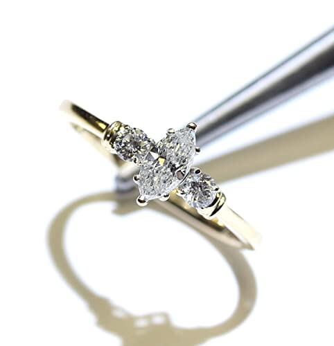 Silverdia .50 Ct Marquise Cut Diamond Solitaire Engagement Rings For Women 14K Yellow Gold Finish Solid 925 Sterling Silver Handmade Matching Anniversary Promise Gorgeous Ring Gift For Her #TOP5