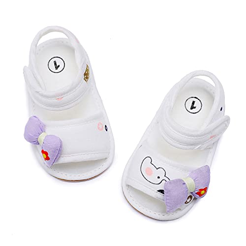 Infant Girls Bowknot Open Toe Cartoon Prints Shoes First Walkers Shoes Summer Toddler Flat Size 4 Toddler Girl Sandals2