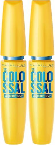 Maybelline Volum Express Colossal Waterproof Mascara Makeup, Volumizing, Glam Black, 1 Count (Pack of 2)