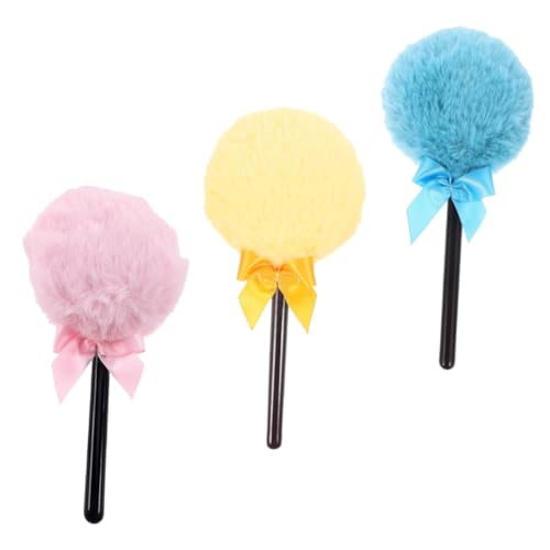 IWOWHERO 3pcs Lollipop Loose Powder Puff Soft Washable Makeup Applicators for Foundation Application Stylish Velour Cosmetic Tools for Women Includes