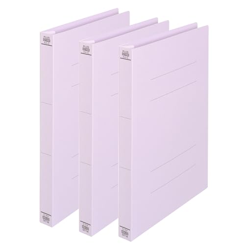 プラス フラットファイル 樹脂製とじ具 厚とじ 300枚 A4タテ バイオレット 3冊 79-172 NO.021NW-3P