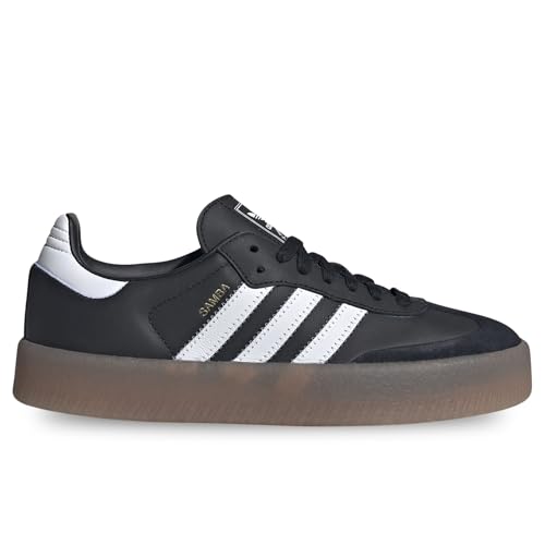 Image of adidas Sambae WMNS Shoes, Core Black /Cloud White /Gold Metallic, Size 9