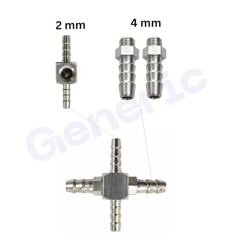 Image of Dental Chair Parts - Brass Nipple Size 2mm + 4mm Four Way Joint, Superior Quality, Compact Design, Long Service Life (Pack of 3)