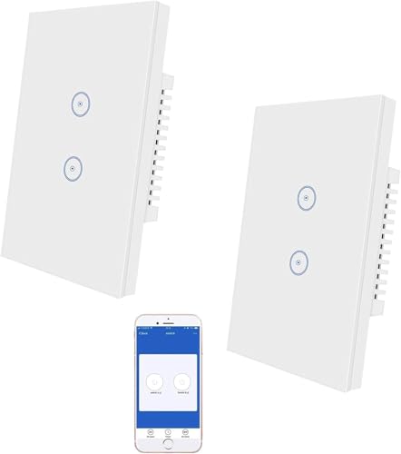 XENON Zigbee Smart Light Switch, Touch Wall Switch, Glass Panel, Compatible with Alexa, Smart Life,SmartThings, Home Assistant Application, Voice/Remote Control (zigbee 2 Way, 2)