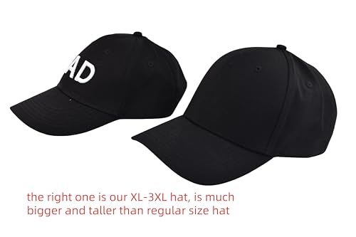 AOSMI XXL,3XL Oversized Big Head Hats Men’s Large Structured Baseball Cap Fit for Size 7 1/2, 7 5/8, 7 3/4, 7 7/8, 8, 8 1/8, 01 Black, X-Large-3X-Large - Image 3